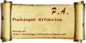 Puchinger Alfonzina névjegykártya